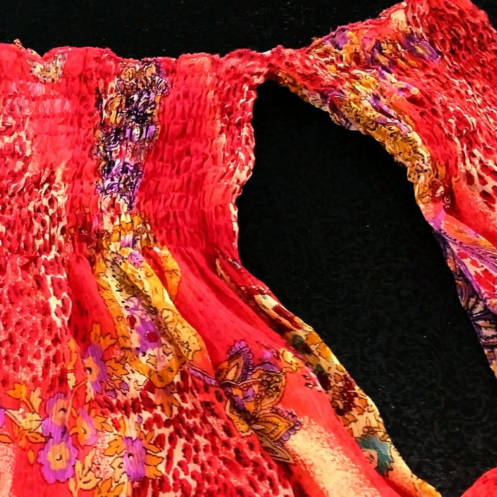 Hippie chick Paisley off shoulder shirt - Picture 2 of 5